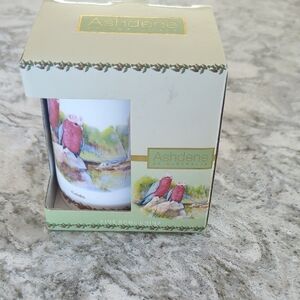 Fine Bone China Mug with Red and White Design